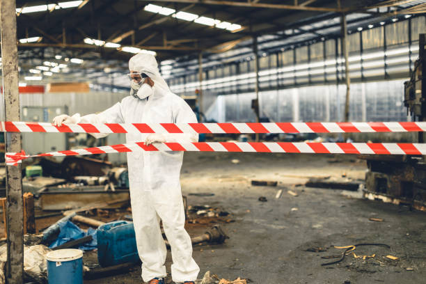 Professional Sewage Cleanup technician working in South Weymouth, MA
